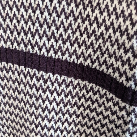 Lane Bryant Midi Sweater Dress Long Sleeves Knit Chevron Eggplant Size 14/16 - Picture 5 of 9
